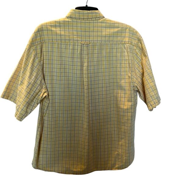 Columbia Men's Short Sleeve Button Down Shirt Yellow/Gray Plaid Size Large - Picture 2 of 9